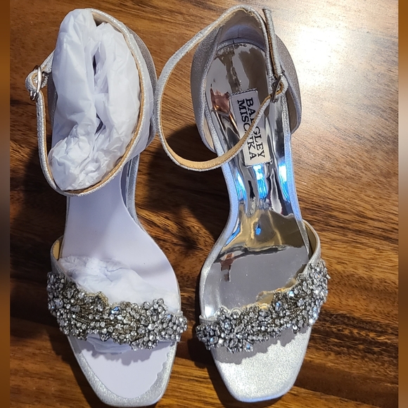 Silver Rhinestone wedges - Picture 3 of 7